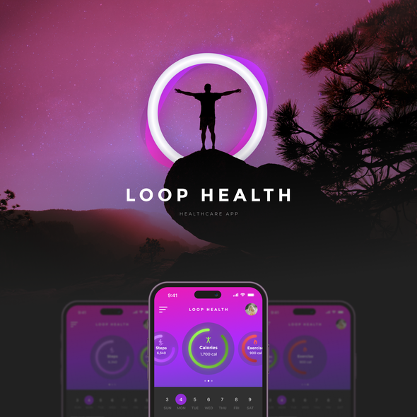 Startup design with the title 'LOOP HEALTH app.'