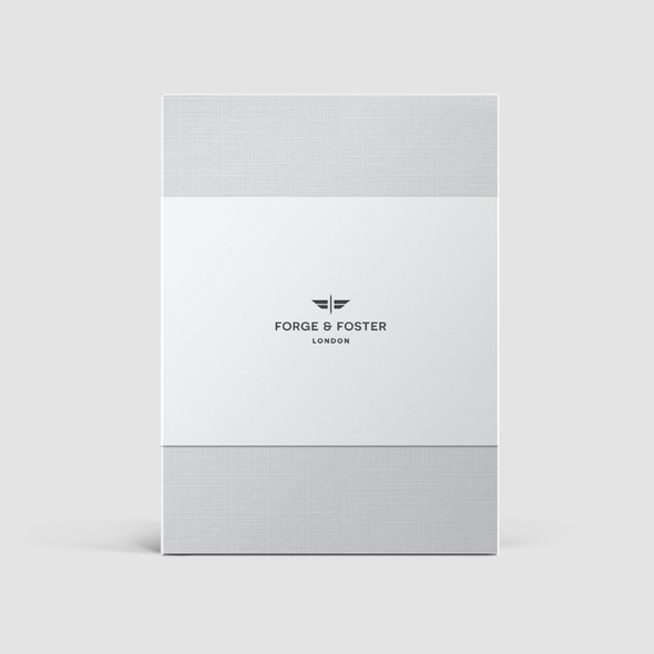 Fashion packaging with the title 'Forge & Foster'