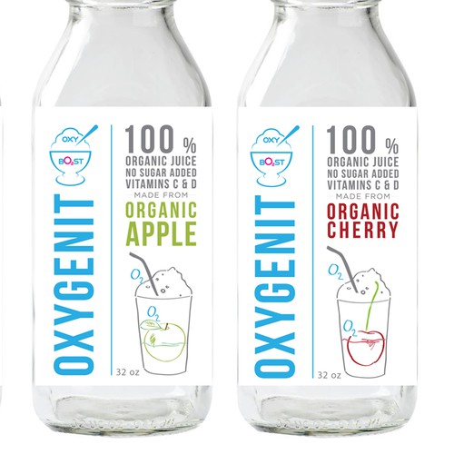 Juice label with the title 'Label design for organic juices'