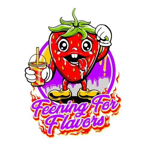 Mascot t-shirt with the title 'Feening For Flavors'