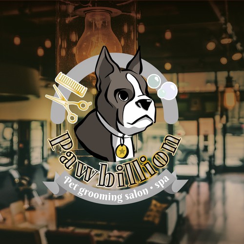 Salon brand with the title 'Pet grooming salon'