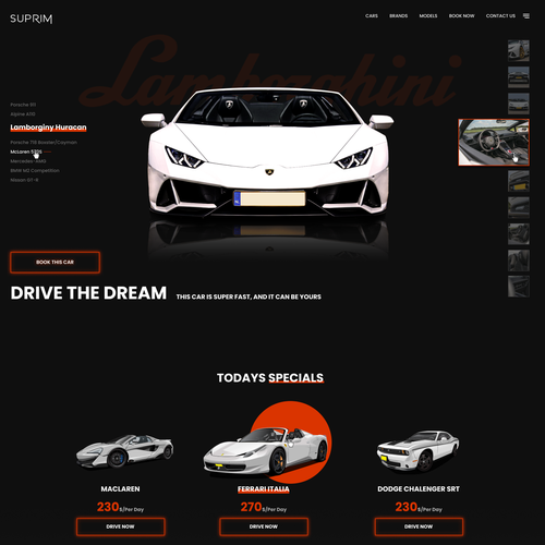 Gift card design with the title 'Car-rent gift'