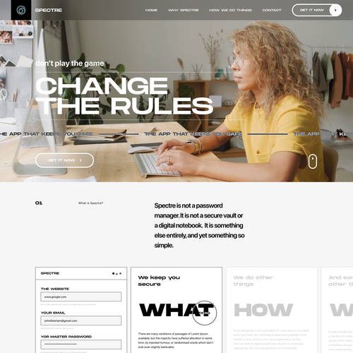 Innovative website with the title 'Design Iteration for a personal cryptographical tool.'