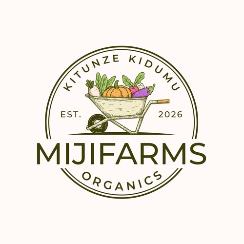 Organic logo with the title 'vegetables & fruits box logo'