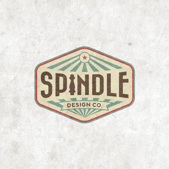 Eclectic logo with the title 'Vintage/retro logo for Spindle Design Co. - eclectic interior design firm in Austin, TX'