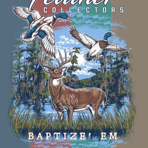 T-shirt with the title 'Feather Collectors'