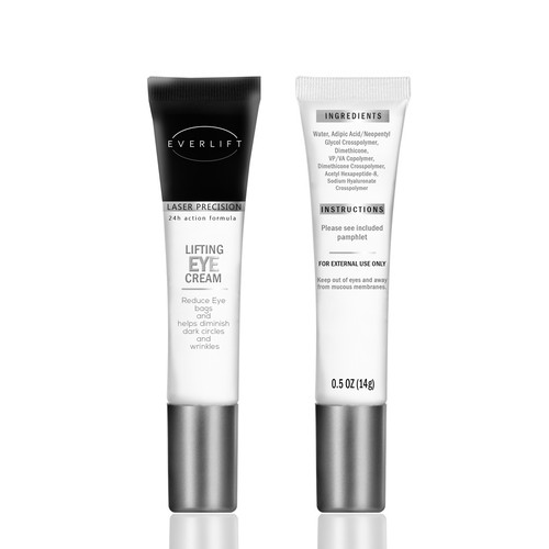 Beauty label with the title 'Eye cream label for tube'