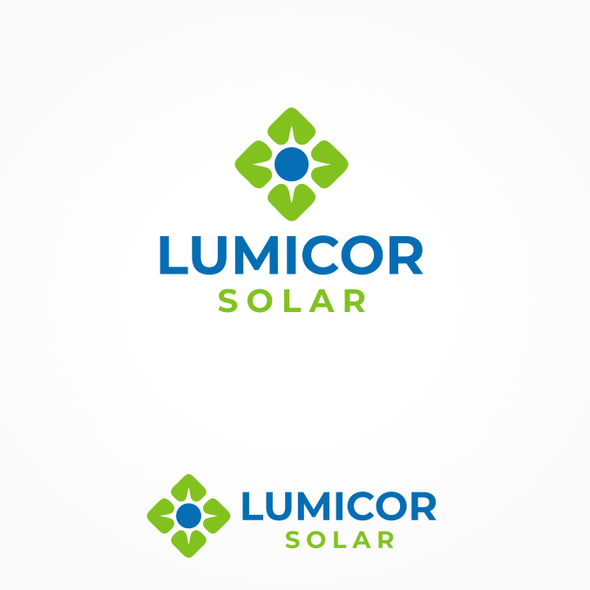 Solar company logo with the title 'Lumicor logo design'
