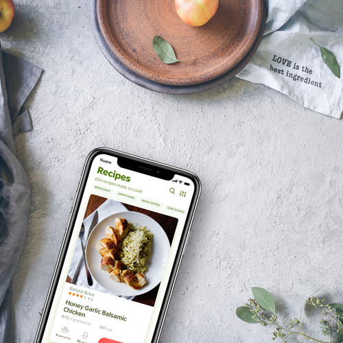 UI design with the title 'Design The Future of Cooking and Grocery Shopping'