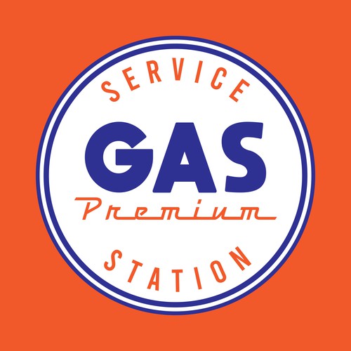 Hot rod logo with the title 'Vintage Gas Concept'