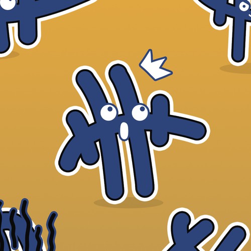 Weird design with the title 'Mascot Design of Lab5 Inspired by Old Windows Mascot'