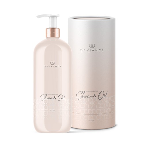 Oil packaging with the title 'High-end Aromatherapy Body Wash'