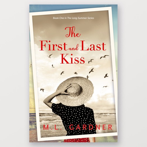 Beach book cover with the title 'Novel Book Cover 1940s'