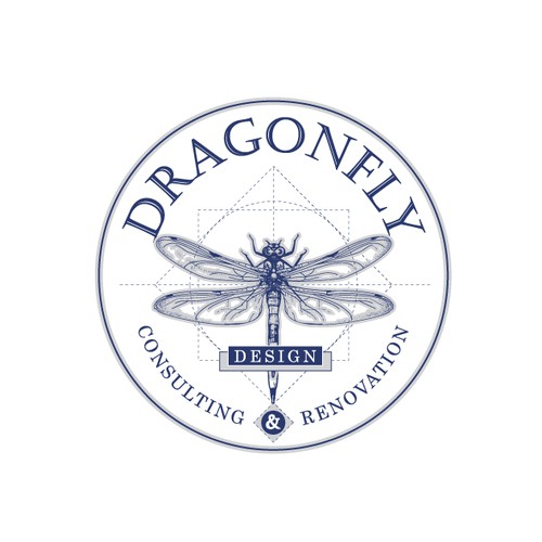 Neon blue safari logo with the title 'Dragonfly'