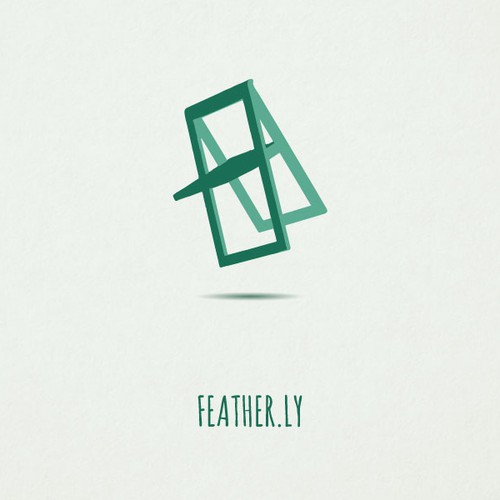 Bauhaus logo with the title 'Create a logo for feather.ly -- a lightweight furniture company.'