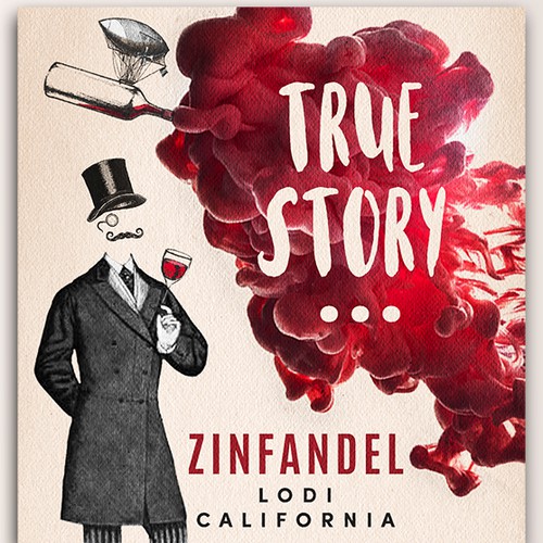 Drawing label with the title 'True Story'