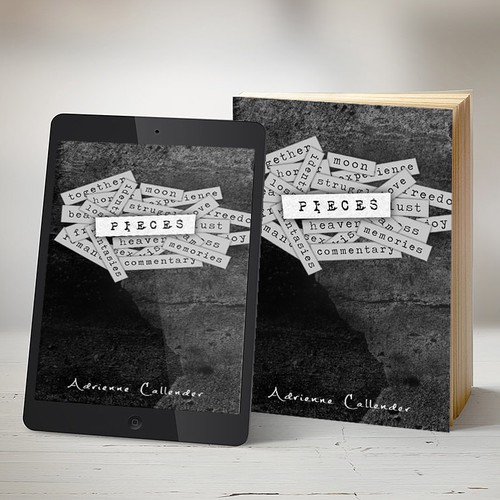 Typewriter design with the title 'Evocative design for poetry and prose book PDF cover'