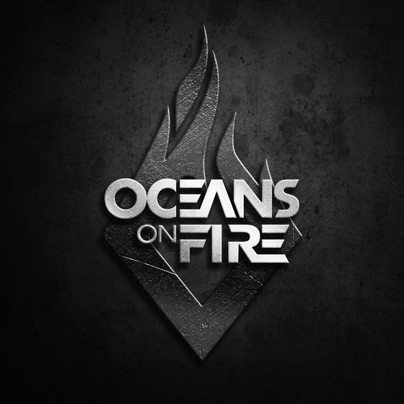 Music production logo with the title 'OCEANS ON FIRE LOGO DESIGN'