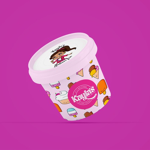 Ice cream label with the title 'ice cream package design'