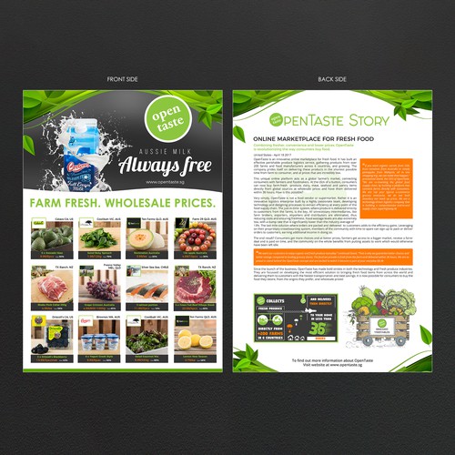 Market design with the title 'Poster Design for OpenTaste DM'