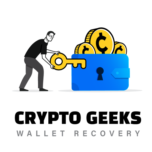 Man brand with the title 'Crypto Geeks Wallet Recovery'