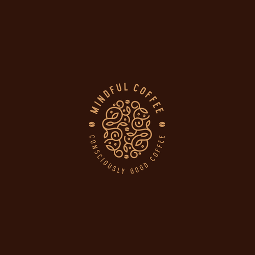 Mindfulness logo with the title 'Mindful Coffee Logo'