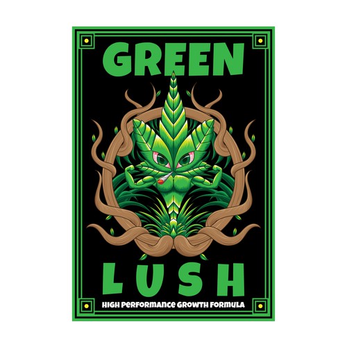 Green artwork with the title 'Green Lush illustration'