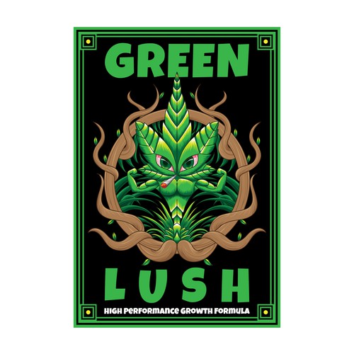 Green artwork with the title 'Green Lush illustration'
