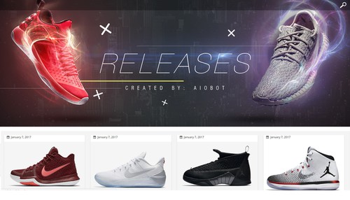 Header design with the title 'Sneaker Release website Header design'