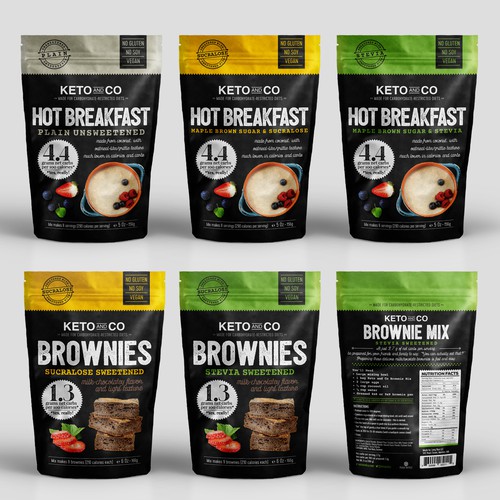 Breakfast food packaging with the title 'Packaging & Label'