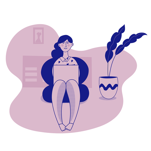 Lens design with the title 'Femenine character for Twinklens  web.'