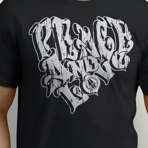 Love t-shirt with the title 'Peace & Love Typography Style Concept'