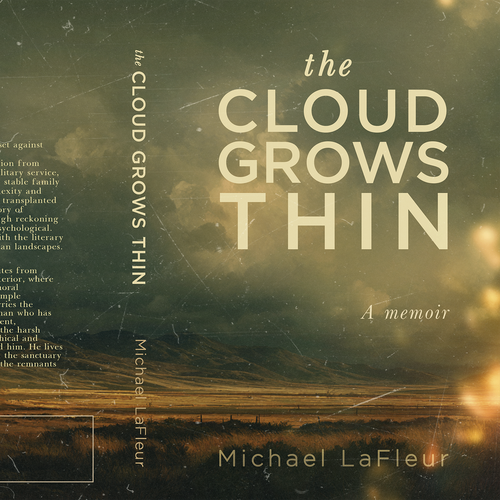 Memoir book cover with the title 'The Clouds Grow Thin'