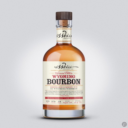 Bourbon label with the title 'Bourbon label design'