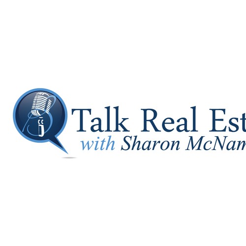 Radio station logo with the title 'Help Talk Real Estate with Sharon McNamara with a new logo'