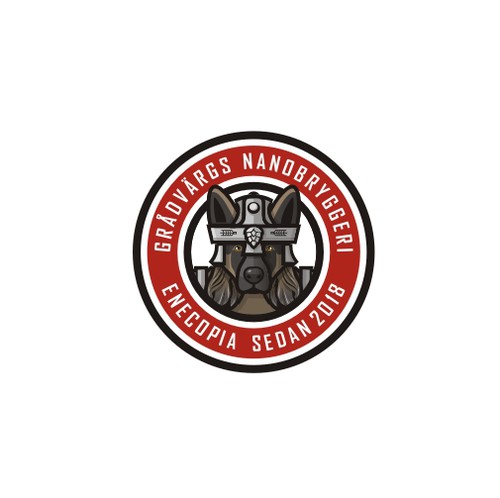 Warrior logo with the title 'Design a Beer brewery logo featuring a german shepherd'