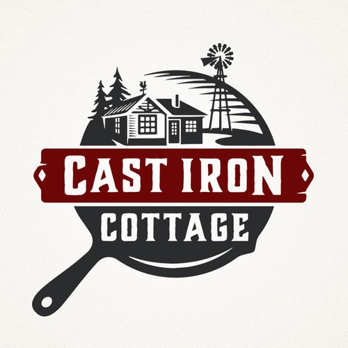 Cottage logo with the title '"Cast Iron Cottage"'