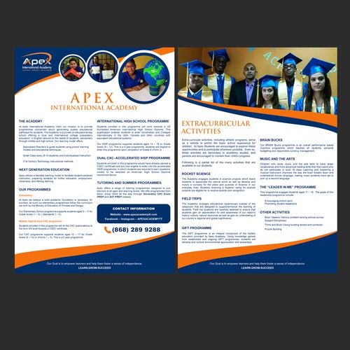 Academic design with the title 'Apex Academy Flyer'