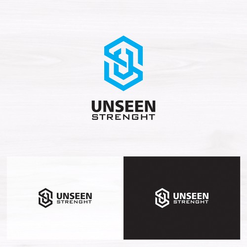 Physical logo with the title 'U and S Monogram Logo'