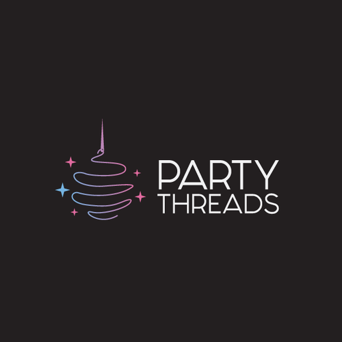 Slim logo with the title 'Fun logo concept for PARTY THREADS'