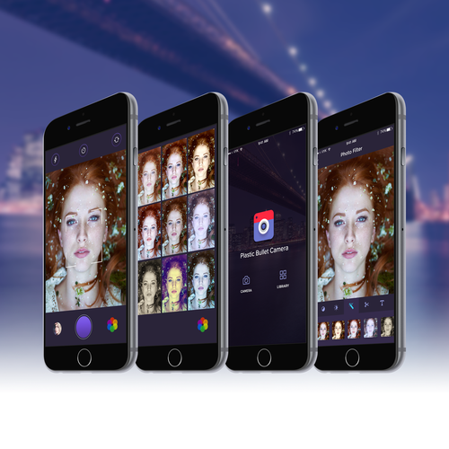 IPhone design with the title 'Photography iOS App'