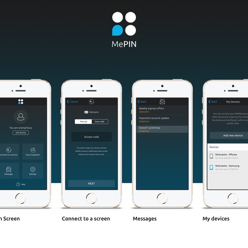 IPhone design with the title 'Help with app style, colours and icons for a security app'