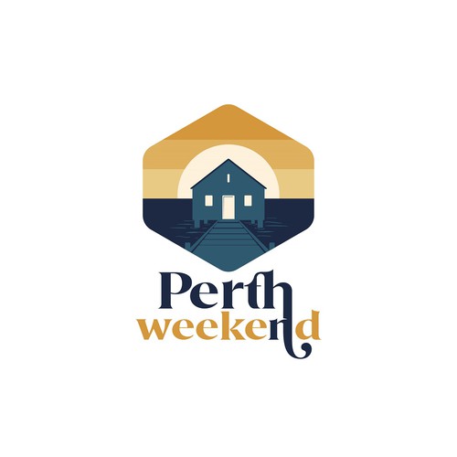 Sunset logo with the title 'Vintage logo for destination travel website'