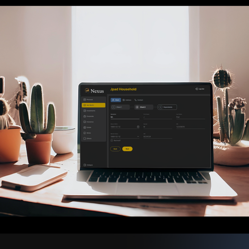 CRM design with the title 'Nexus CRM UI Design'