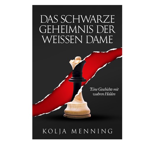 Black book cover with the title 'Creative cover for a (crime) novel with elements of: Paris, murder, insider trading, ches'