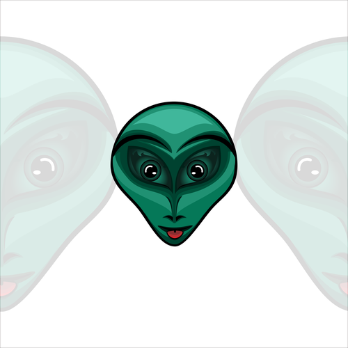 Alien logo with the title 'Cool Trendy Alien Head Logo'