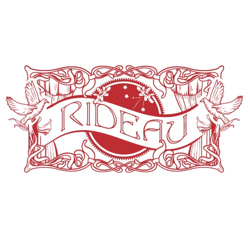 Art Nouveau logo with the title 'Rideau'