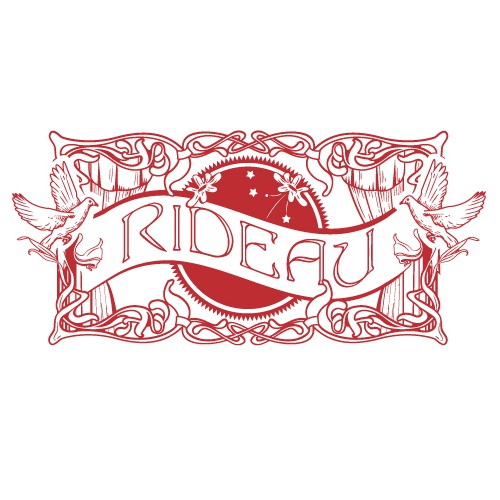 Art Nouveau design with the title 'Rideau'