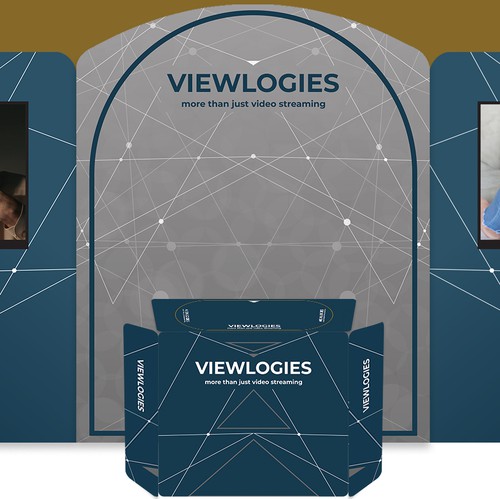 Convention design with the title 'VIEWLOGIES - convention booth'