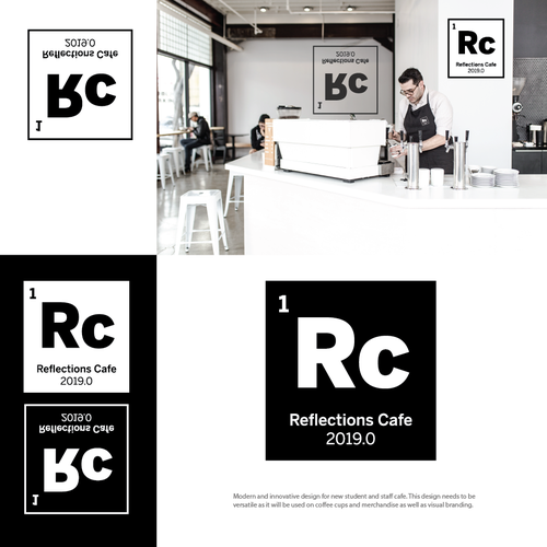 Element logo with the title 'Modern and innovative college cafe logo'